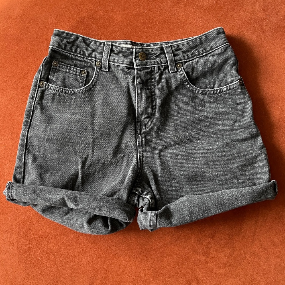 Vintage Mid-Rise Black Denim Cut-Off Short *MADE IN CANADA*